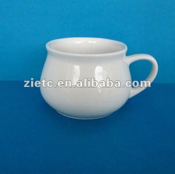 bulk plain white big porcelain soup mug for promotion with customized logo