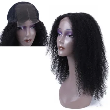 pre plucked natural color kinky curly 4*4 lace closure wig in stock