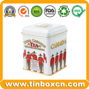 Custom Square Metal Tea Tin for Tea Caddy Storage Box