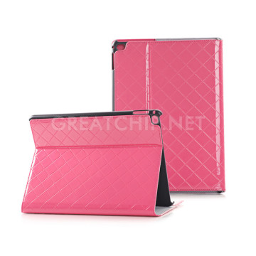 Newest 12.9" Wake Up Gridding PU Leather Case Cover For Ipad Pro