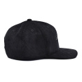 Black corduroy voorgesneden honkbalpet
