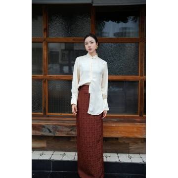 Красная юбка с разрезом Shisanchai Silk Road Xiangyunsha