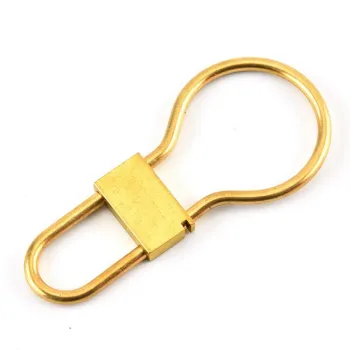 Custom LOGO EDC Brass Metal Bulb O Shaped Keychain with Carabiner and Locker