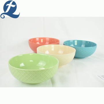 Oven safe restaurant dinnerware blue ceramic salad bowl