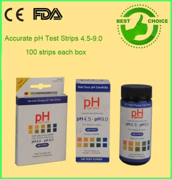 visual 4.5-9.0 ph test strip for urine or saliva