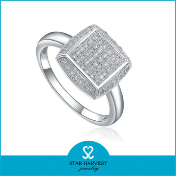 925 silver mirco pave ring/classic ring jewelry