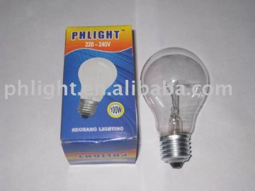 A55 a60 E27 clear Incandescent Bulb 25w 40w 60w 75w 100w