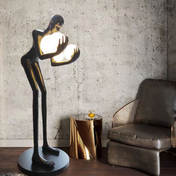 Modern Resin LED Standing Floor Sculpture for Home & Commercial Spaces