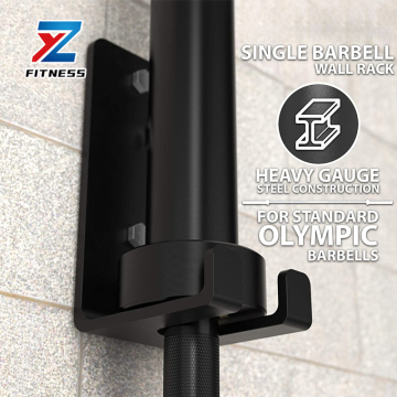 Wall Mounted Single Barbell Rack for Home Gym