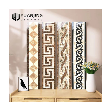 Gold-Plated Microcrystalline Stone Border Tiles 150x800mm for Living Room and Bedroom Floors