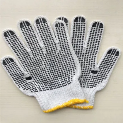 Red Dotted Natural Bleach White Cotton Glove