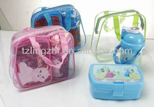 Plastic Lunch Box with Water Bottle