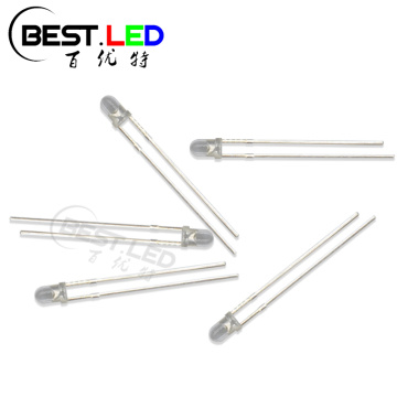 LED de 3 mm de 3 mm de cor amarela de 590 nm de ámbar claro