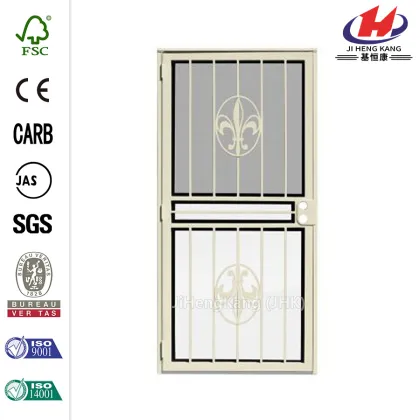 Fleur de Lis Tan Recessed Mount All Season Security Door