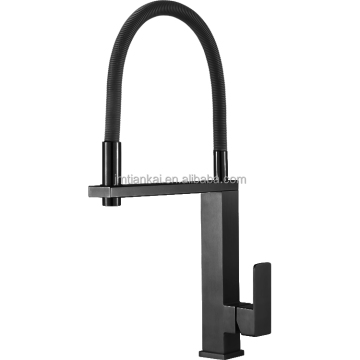 Square Watermark Swivel Kitchen Mixer Tap with Pull Down Sprayer