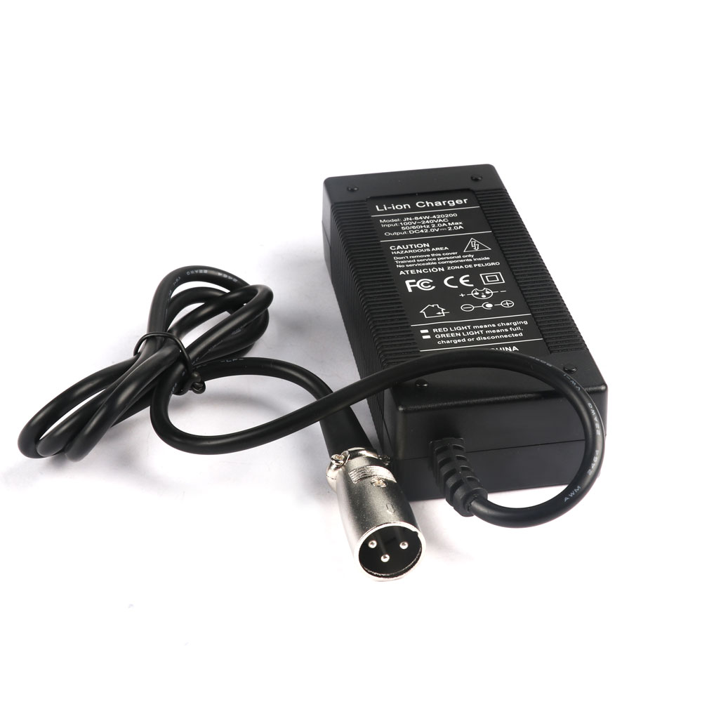 42V2A 3 piny Li-ion Scooter Ebike Charger