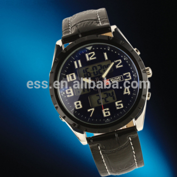 MR007 New Classic Swiss Design Mens Man Black Face Army Military Leather Sport Watch