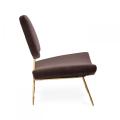 Modern Rose Gold Metal gestoffeerde Maxime Lounge Chair