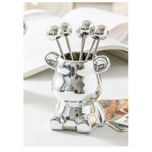 Nordic Light Luxury Little Bear Set Fruit Fork