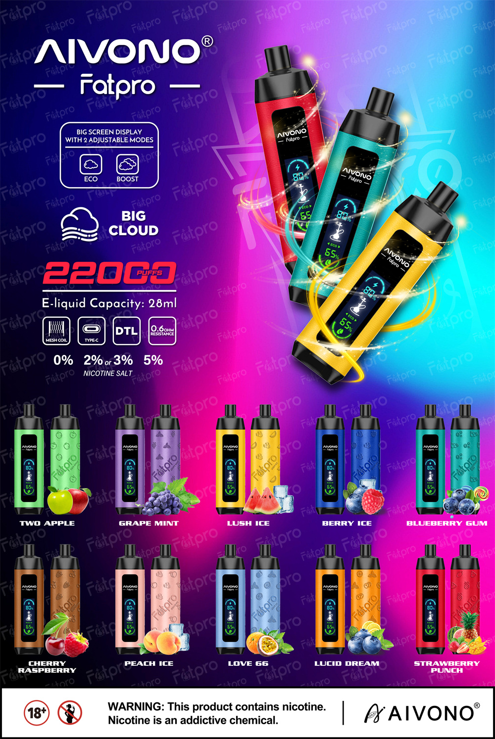 AIVONO Fatpro 22000 Puffs AIVONO Fatpro 22000 Puffs