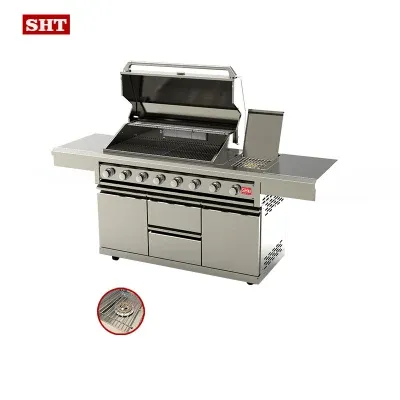 High Quality 304 Stainless Steel Gas Barbecue Grills with Rotisserie