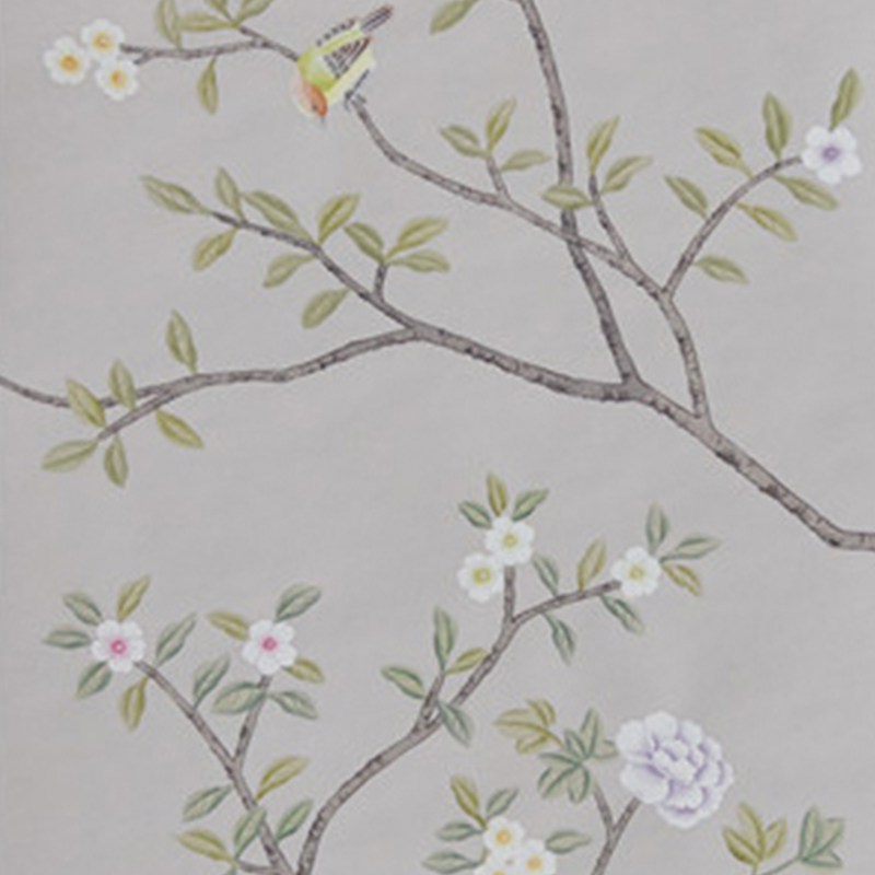 avender hand-painted wallpaper Flower and bird