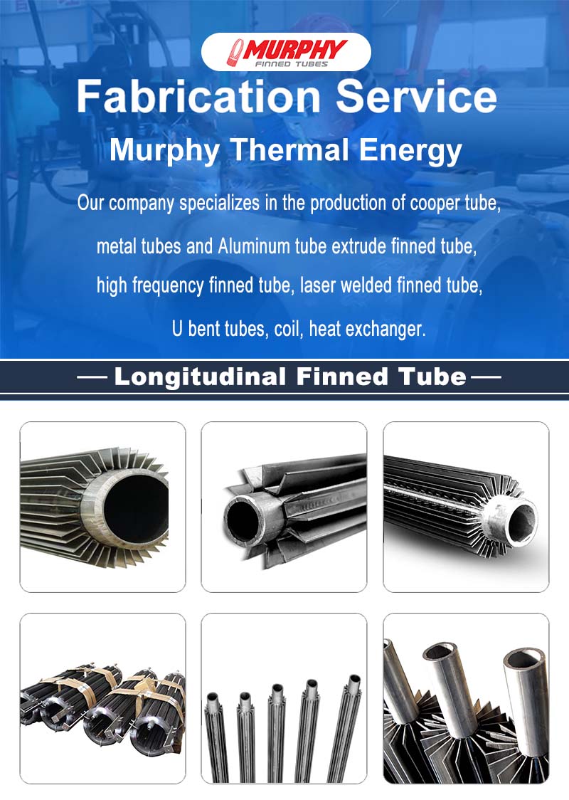 Longitudinal finned tube product display