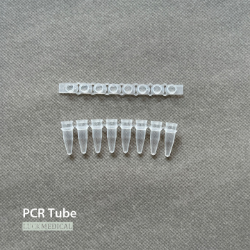 Tiras de pCR de 8 tubos de plástico descartável