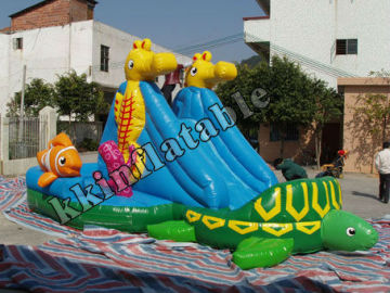 2013 best selling inflatable slide tortoise trampoline for little kids