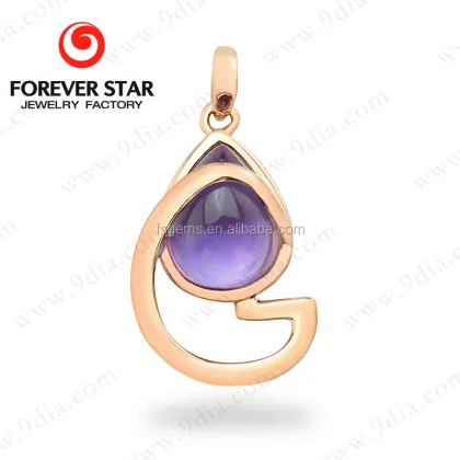 Pear Cabochon Stone Necklace Gold Fashion Necklace