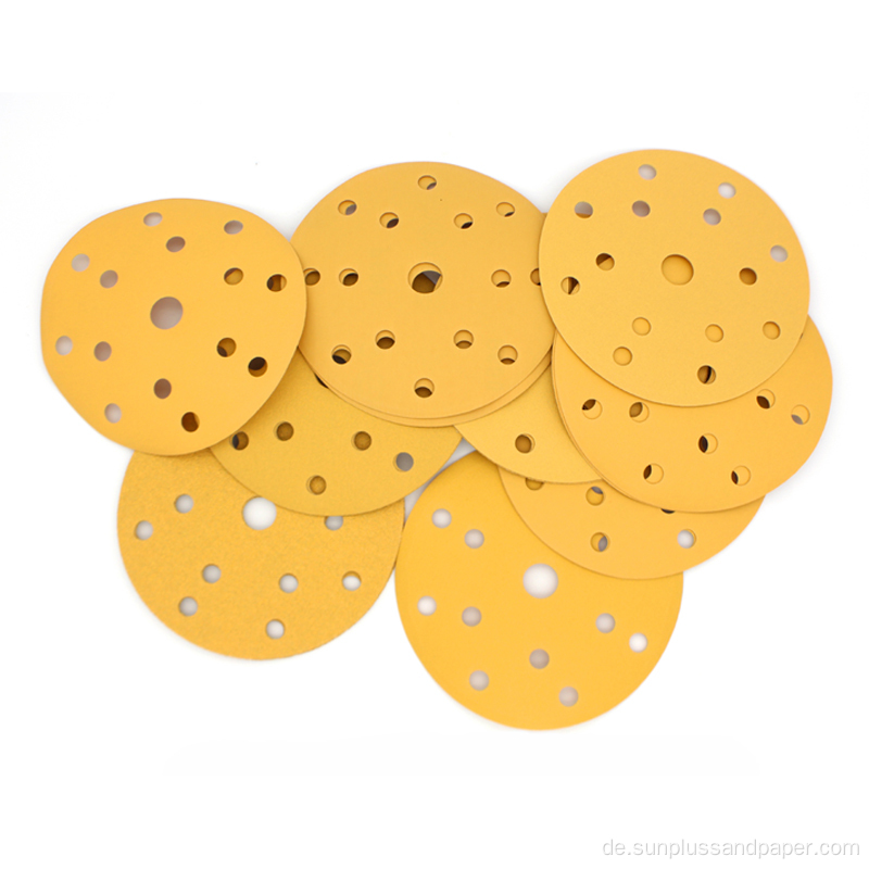 Goldpapier 5inch 8holes Aluminiumoxid Schleifscheiben dis