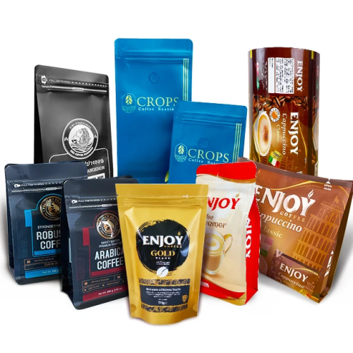 Stand Up Coffee Pouches Featuring a Valve
