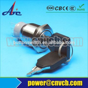 IP67 IK09 19mm stainless steel waterproof waterproof key switch