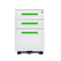 White Rolling File Cabinet 3 Drawers