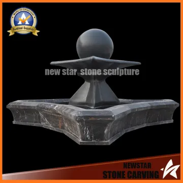 Stone Carving Black Ball Fountain for Garden Decoration