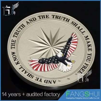 Eagle stamping brass coin