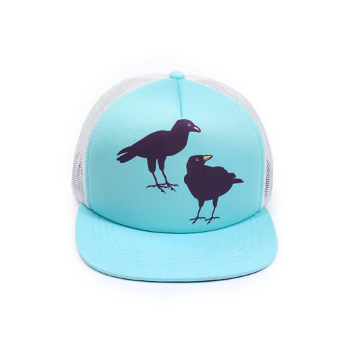 Gorra de malla con snapback de 5 paneles con estampado de animales de verano