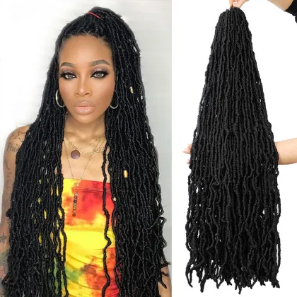 Gypsy  Nu Faux Locs Curly Goddess Crochet Hair Packs Nu locs Synthetic Braids Extension  Nu Faux Locs