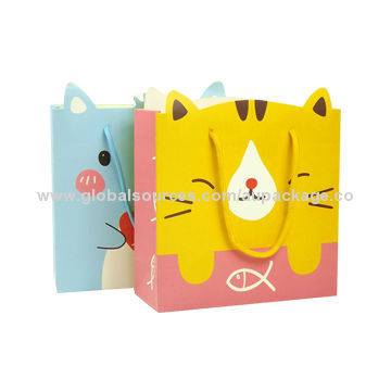 Cute shopping bag, made of cardboard paper, customized size and printing