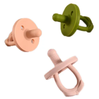 Solid silicone pacifier for newborn