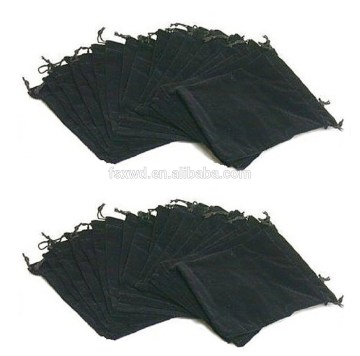 Pack Of 25 Large 7" X 5" Pouches - Elegant Black Velvet Drawstring Jewelry Bags