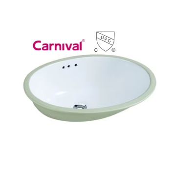 American Style Under Counter White Anti-Scratch Bathroom Sink Ceramic Oval Shape Basin