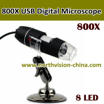 800X Microscope USB Camera with 8PCS LED Lights