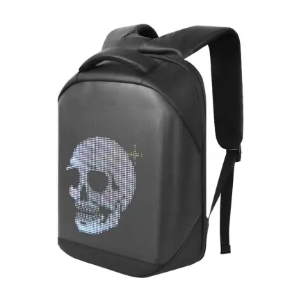 LED Glowing Bicycle and Motorcycle Luggage Bags for Wireless Connection and Digital Message Display