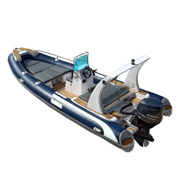 Luxury 6m Fiberglass Hull Inflatable RIB Boat for Family Use