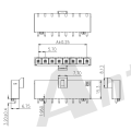 AW5703V-1xNP 5.70mm pitch 180° Single Row Wafer Connector