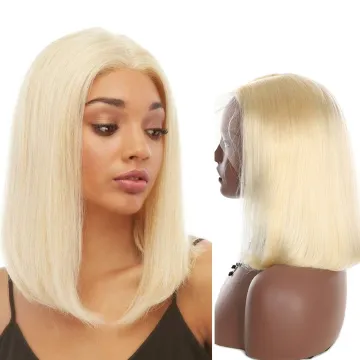 Wholesales 10A Grade 150% Peruvian Transparent Lace Frontal Bob Wigs 10 Inch 4X4 Silky Straight Lace Front Bob Wig 613