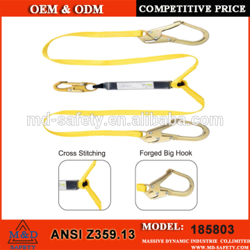 ANSI standard safety belt with shock absorber lanyard