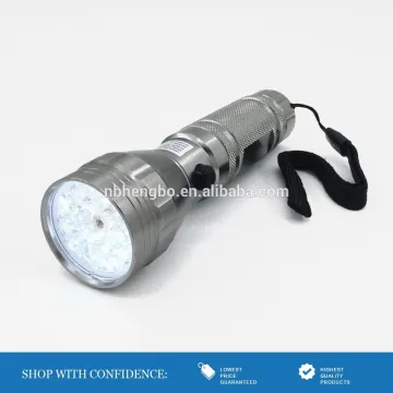 silver 15 led outdoor flashlights with buttom compass and laser pointer light