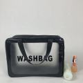 Bersihkan PVC Stand Up Cosmetic Bag